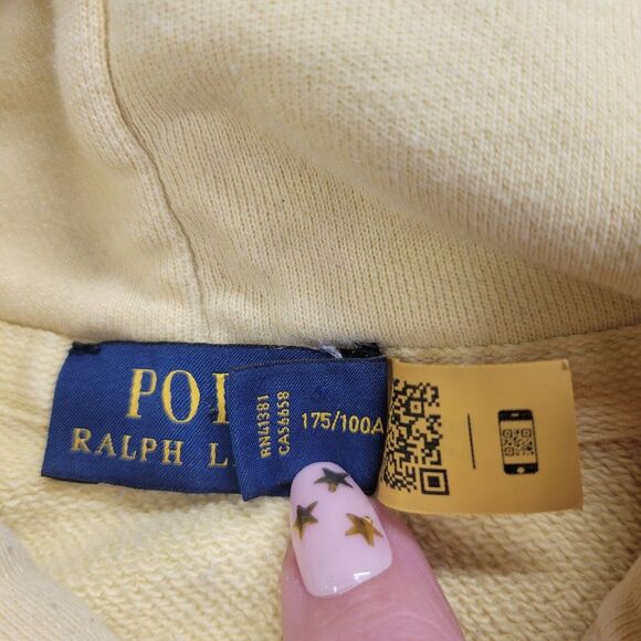 Polo Ralph Lauren Womens XL Big Pony Hoodie Yellow Sweatshirt Limited Edition - Picture 3 of 9